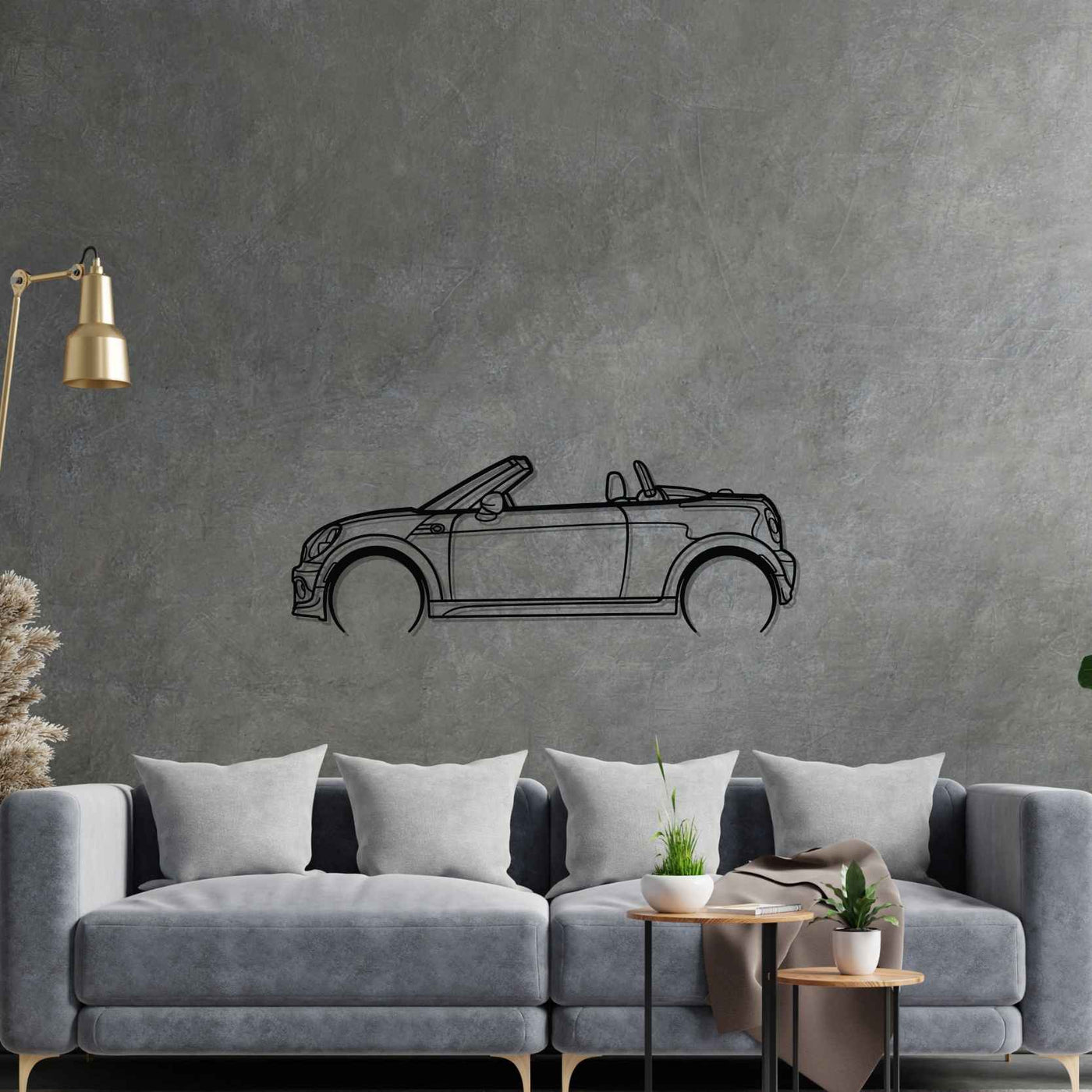 Mini Roadster 2012 Detailed Silhouette Metal Wall Art