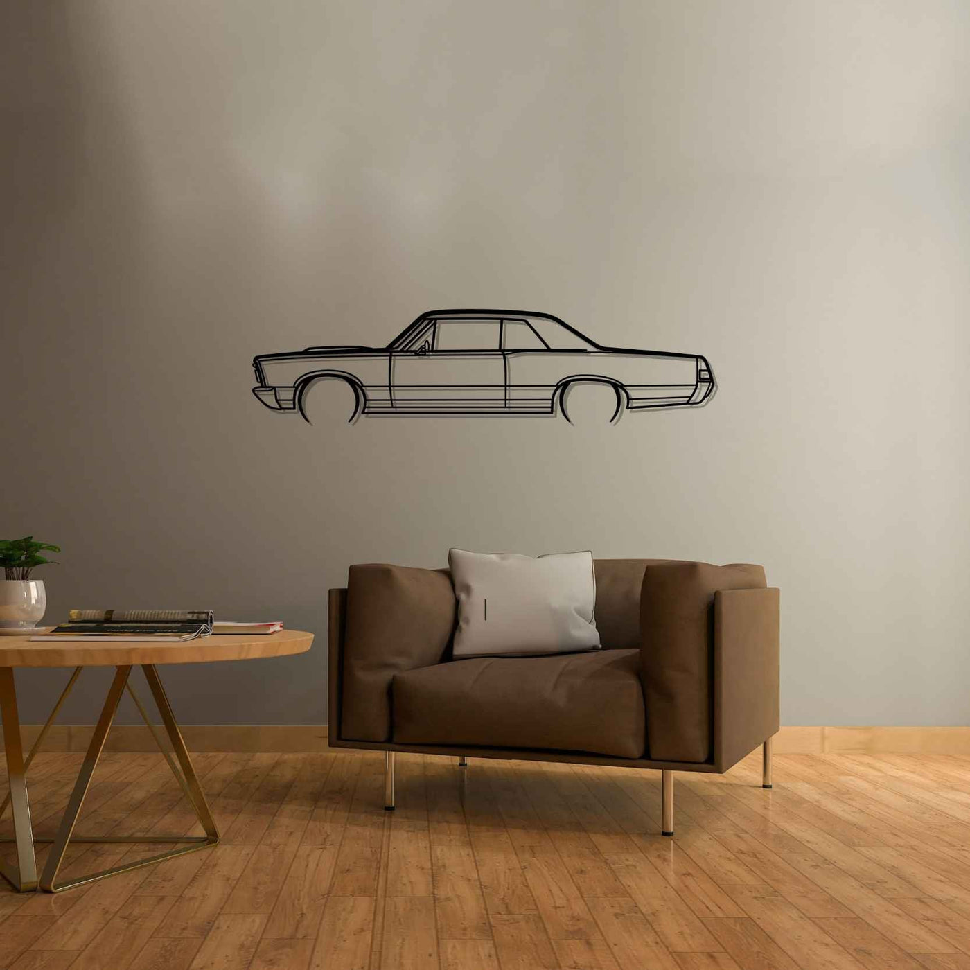 GTO 1965 Detailed Silhouette Metal Wall Art