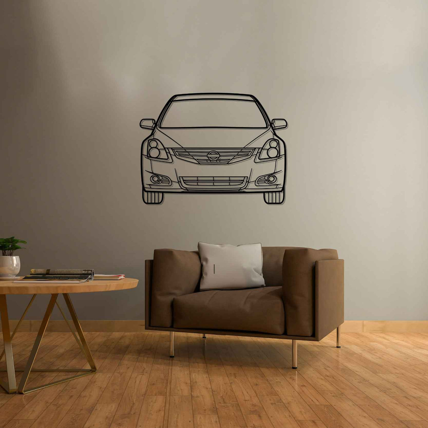 Altima 2011 Front Silhouette Metal Wall Art