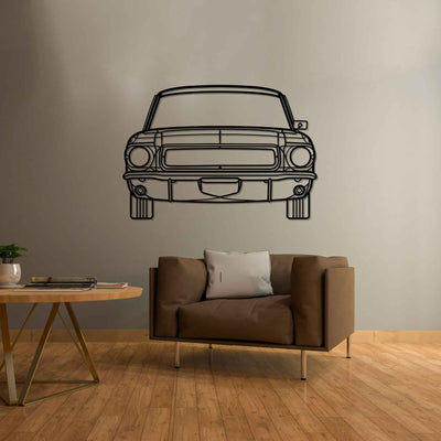 Mustang 1968 Front Silhouette Metal Wall Art