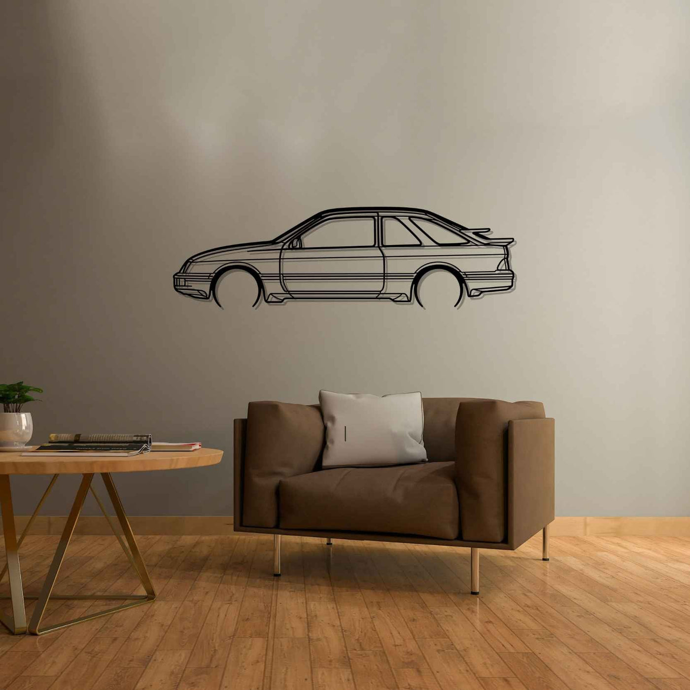 Sierra XR4i 1983 Detailed Silhouette Metal Wall Art