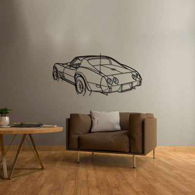 Corvette C3 1976 Angle Silhouette Metal Wall Art