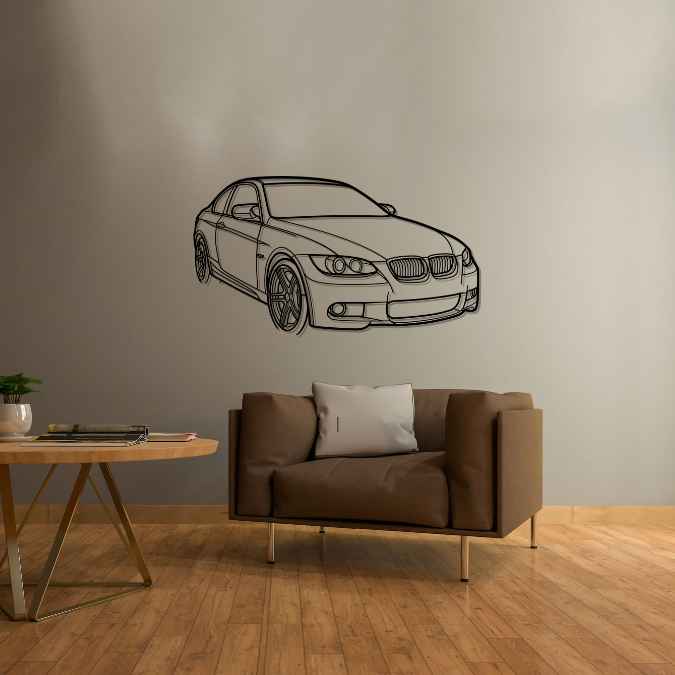 335xi E92 2010 Angle Silhouette Metal Wall Art