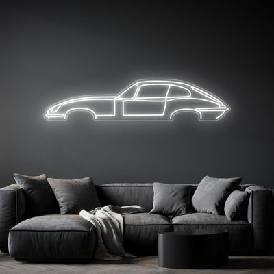 E Type Coupe Neon Silhouette