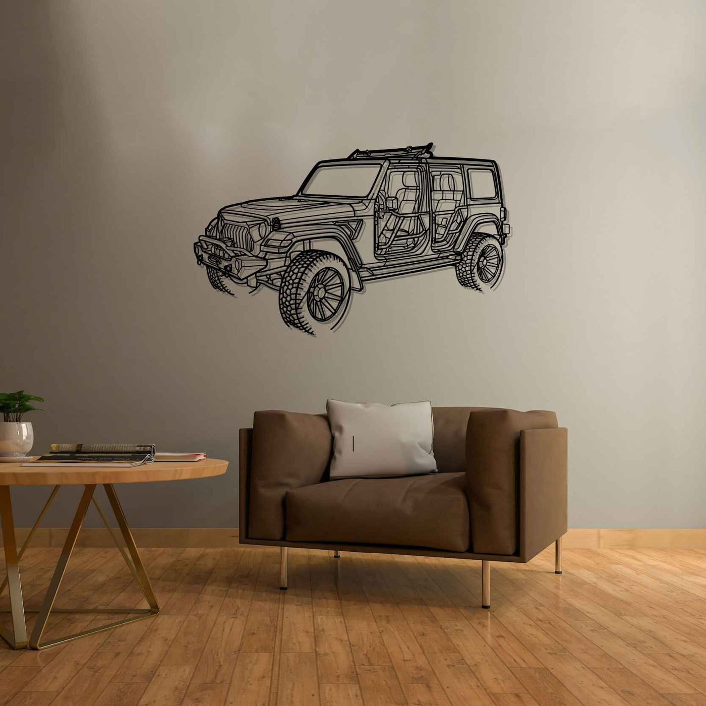 Wrangler 2022 Angle Silhouette Metal Wall Art