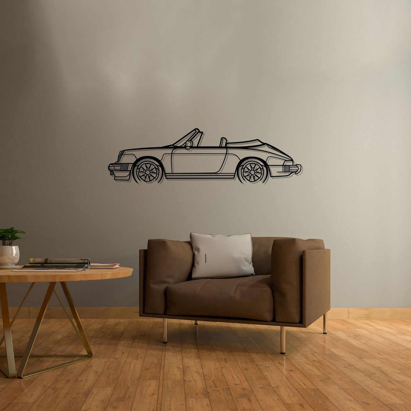 911 SC 1983 Detailed Silhouette Metal Wall Art