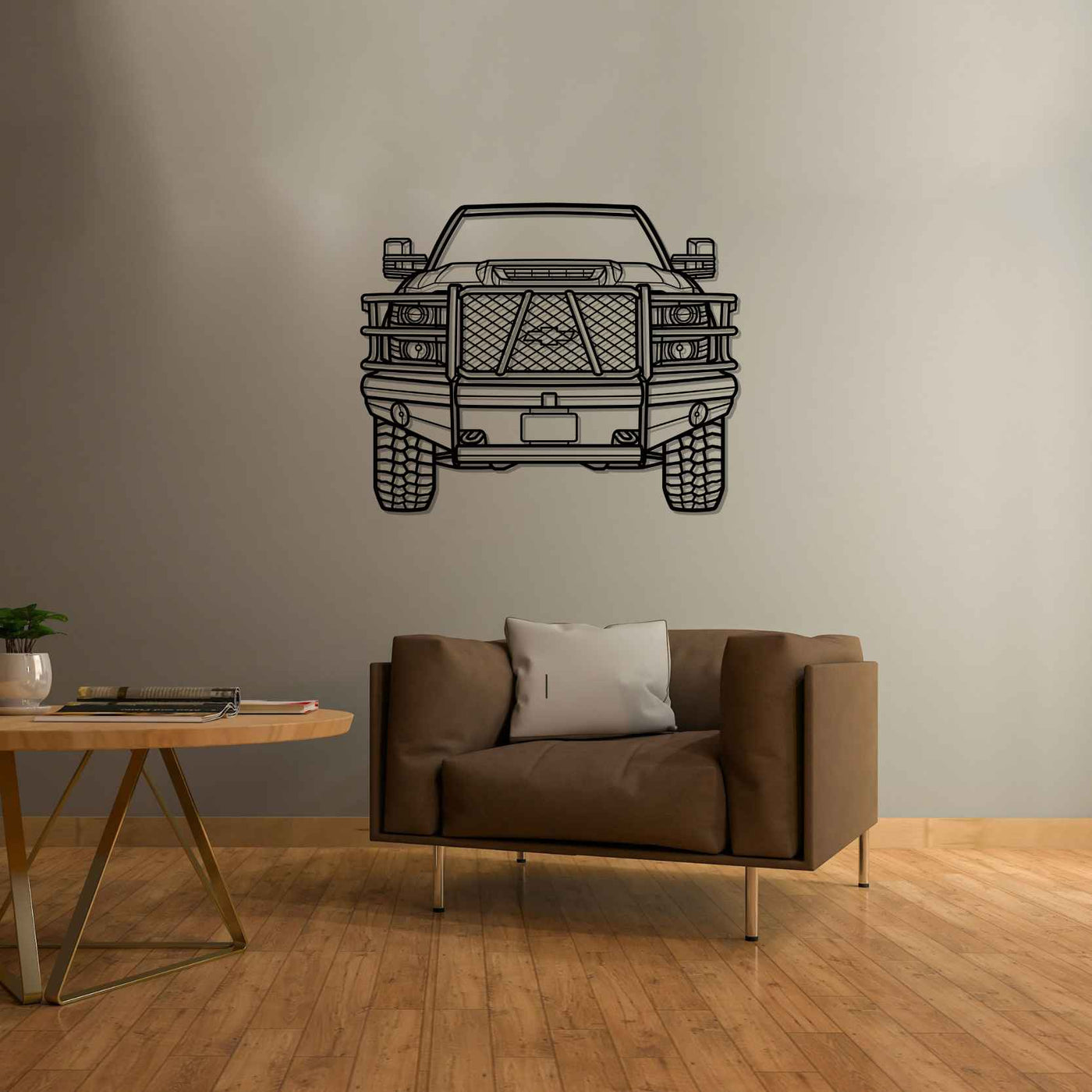 Silverado Front Silhouette Metal Wall Art