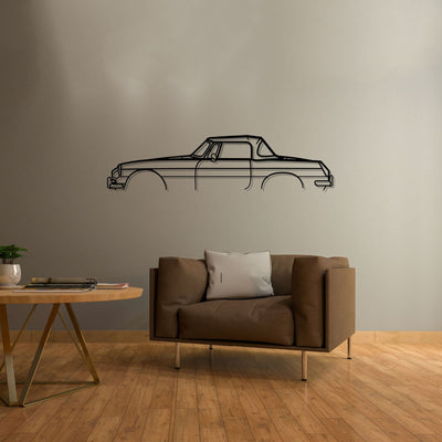 MGB Roadster 1966 Detailed Silhouette Metal Wall Art