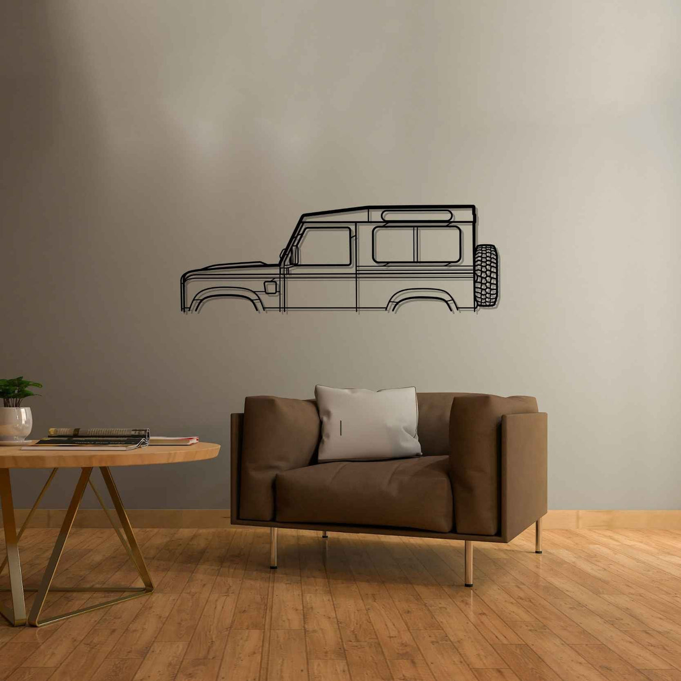 Defender 90 2010 Classic Silhouette Metal Wall Art