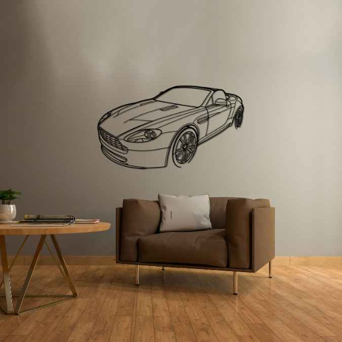 Vantage Convertible 2011 Angle Silhouette Metal Wall Art