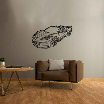 Corvette C8 Stingray Angle Silhouette Metal Wall Art