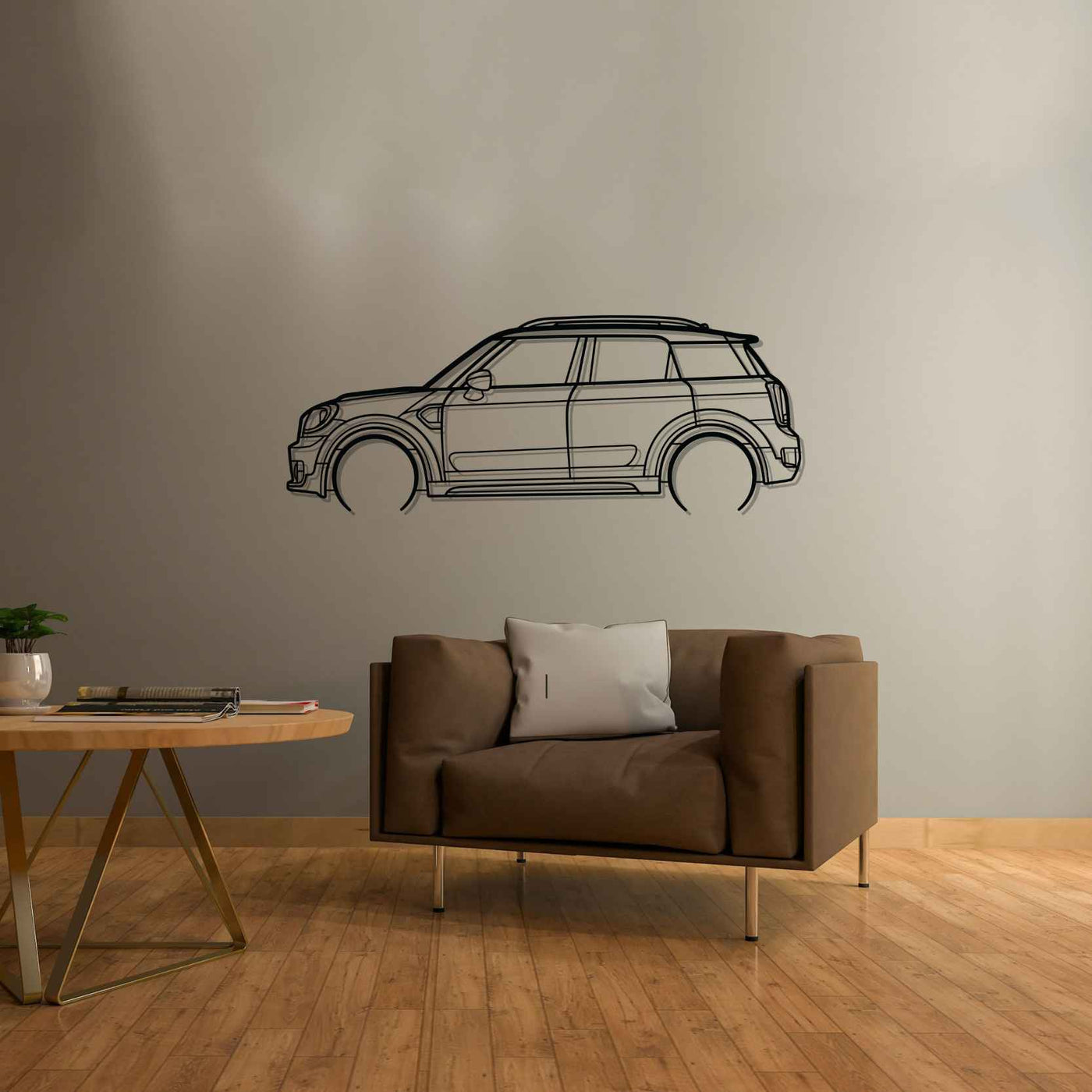 Mini Countryman 2018 Detailed Silhouette Metal Wall Art