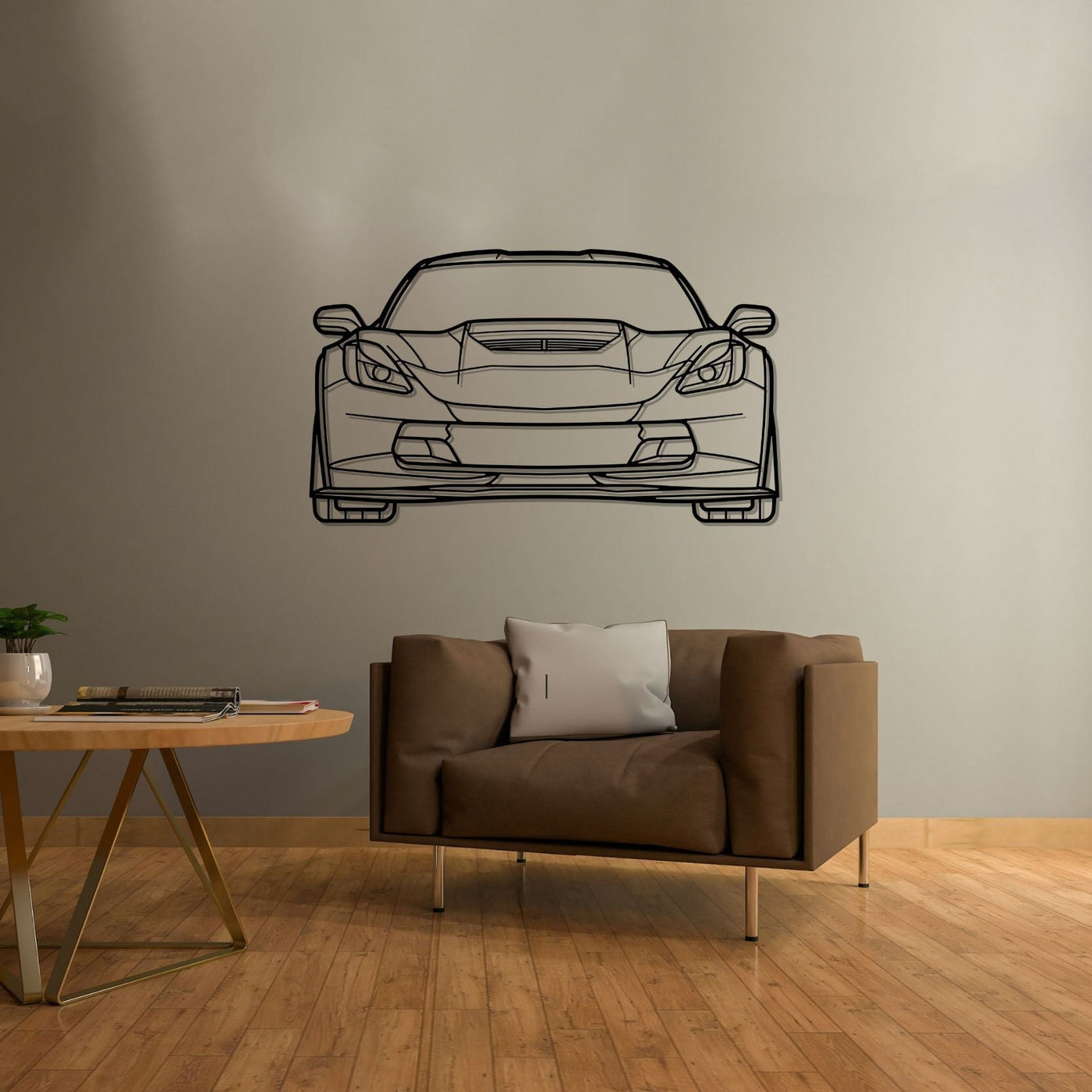 Corvette C7 Z06 2019 Front Silhouette Metal Wall Art