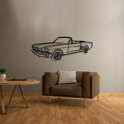 Mustang 1967 Convertible Angle Silhouette Metal Wall Art