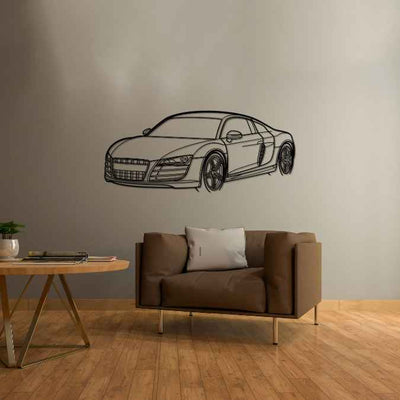 R8 2010 Angle Silhouette Metal Wall Art