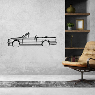 E30 Convertible Detailed Silhouette Metal Wall Art