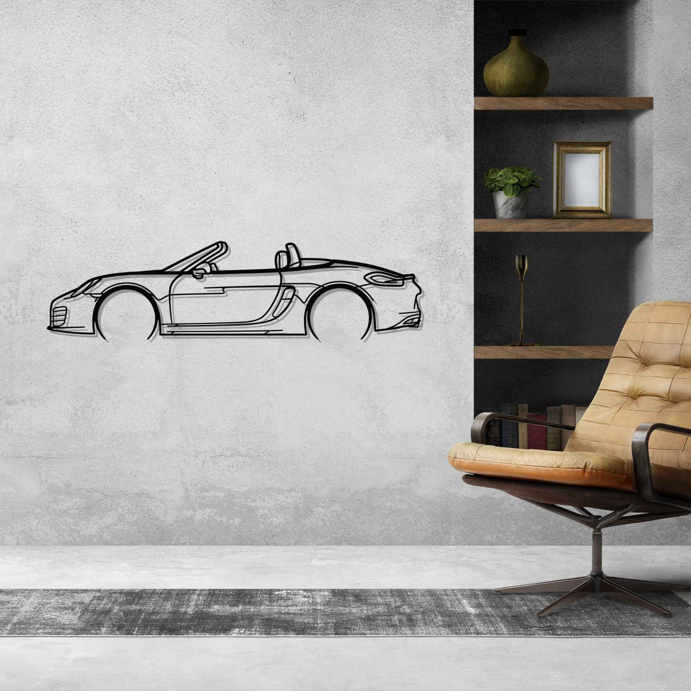 Boxster 981 S 2012 Detailed Silhouette Metal Wall Art