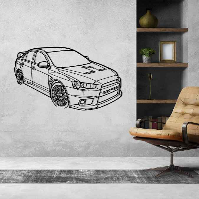 Lancer Evo X GSR 2013 Angle Silhouette Metal Wall Art