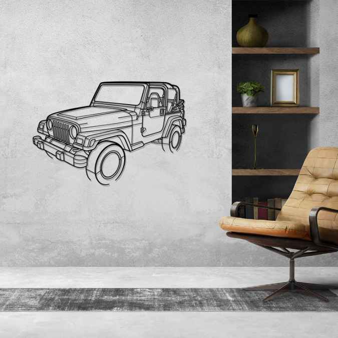 Wrangler 1998 Angle Silhouette Metal Wall Art