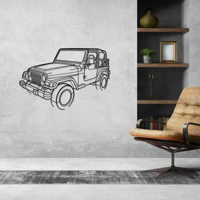 Wrangler 1998 Angle Silhouette Metal Wall Art