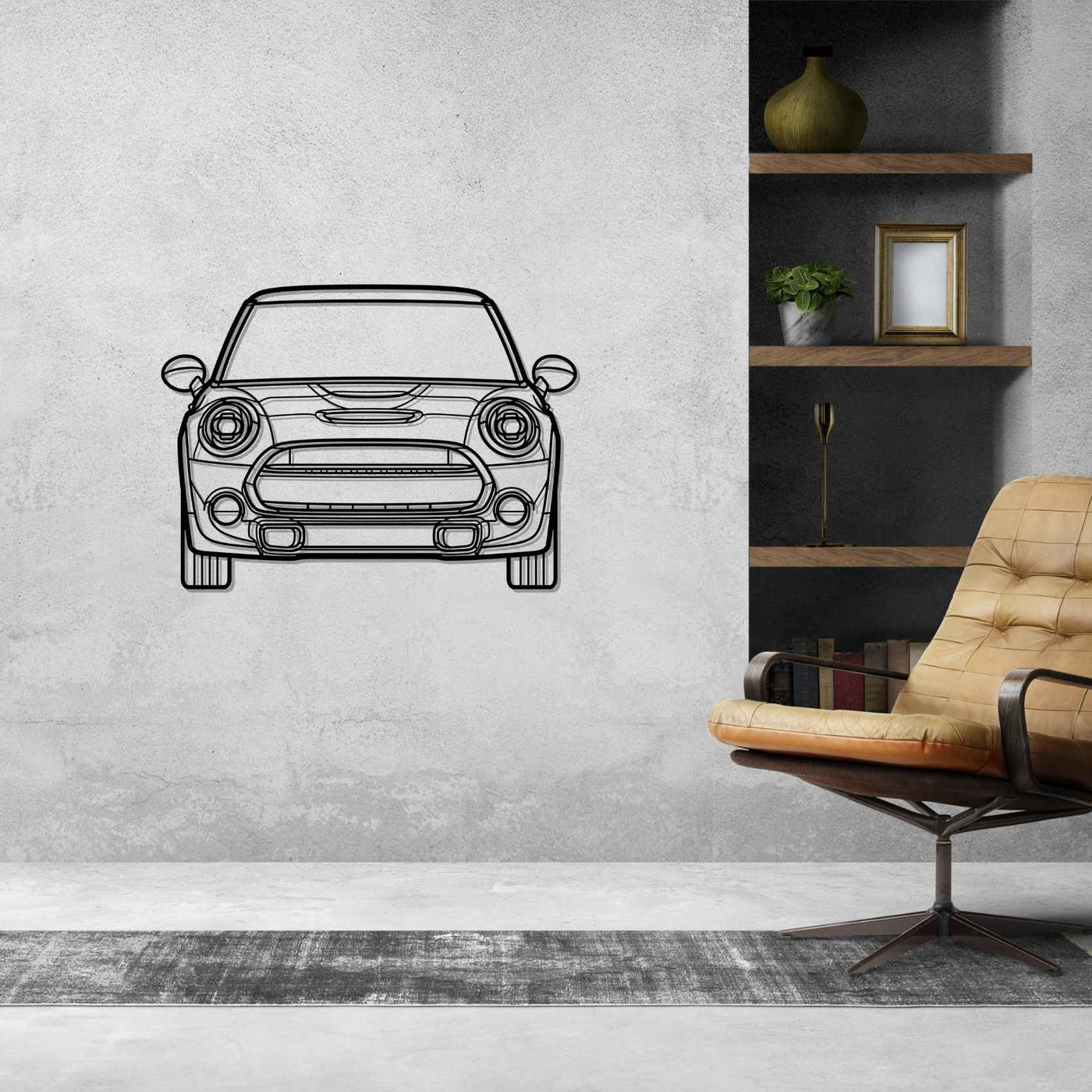 Mini 2021 Front Silhouette Metal Wall Art