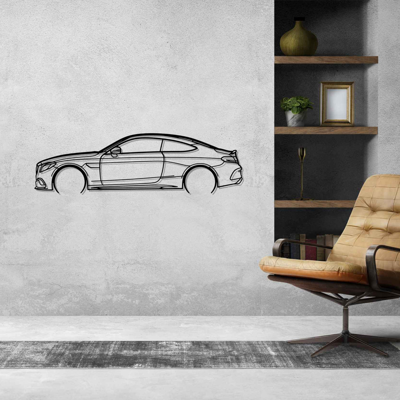 C63s 2019 Detailed Silhouette Metal Wall Art