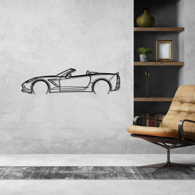 C7 2014 Cabrio Detailed Silhouette Metal Wall Art