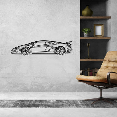 Aventador SVJ 2021 Detailed Silhouette Metal Wall Art