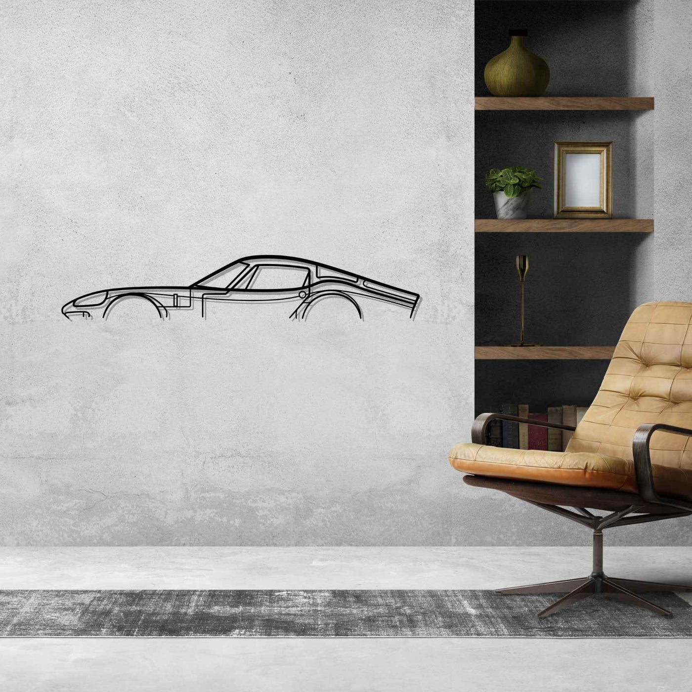 1800 GT 1966 Classic Silhouette Metal Wall Art