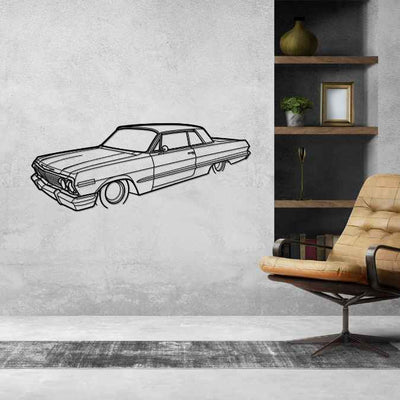 Impala SS 1963 Angle Silhouette Metal Wall Art