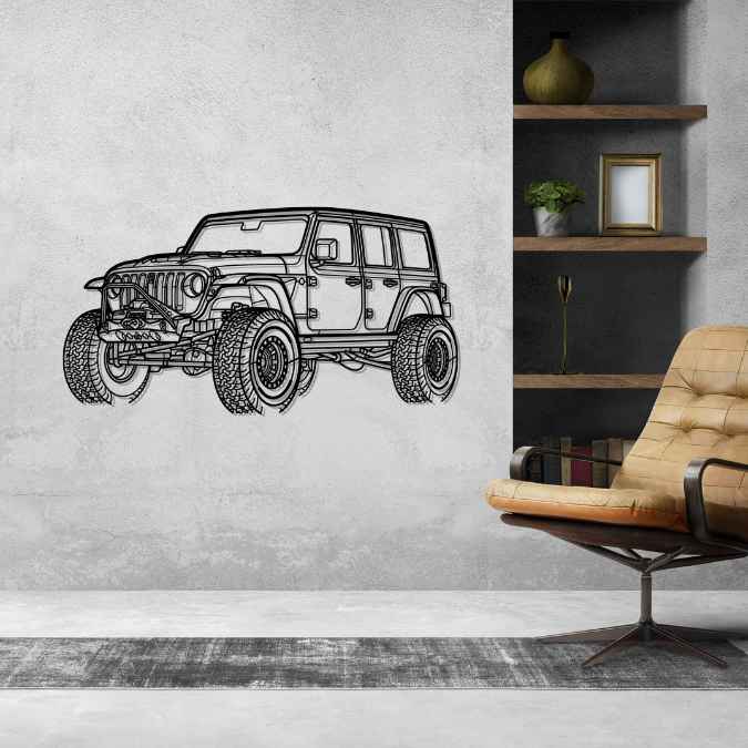 Wrangler Unlimited Angle Silhouette Metal Wall Art