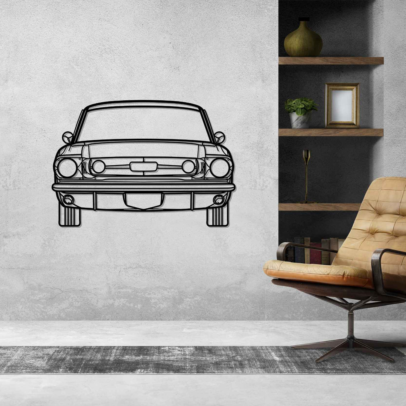 Mustang 1965 Front Silhouette Metal Wall Art