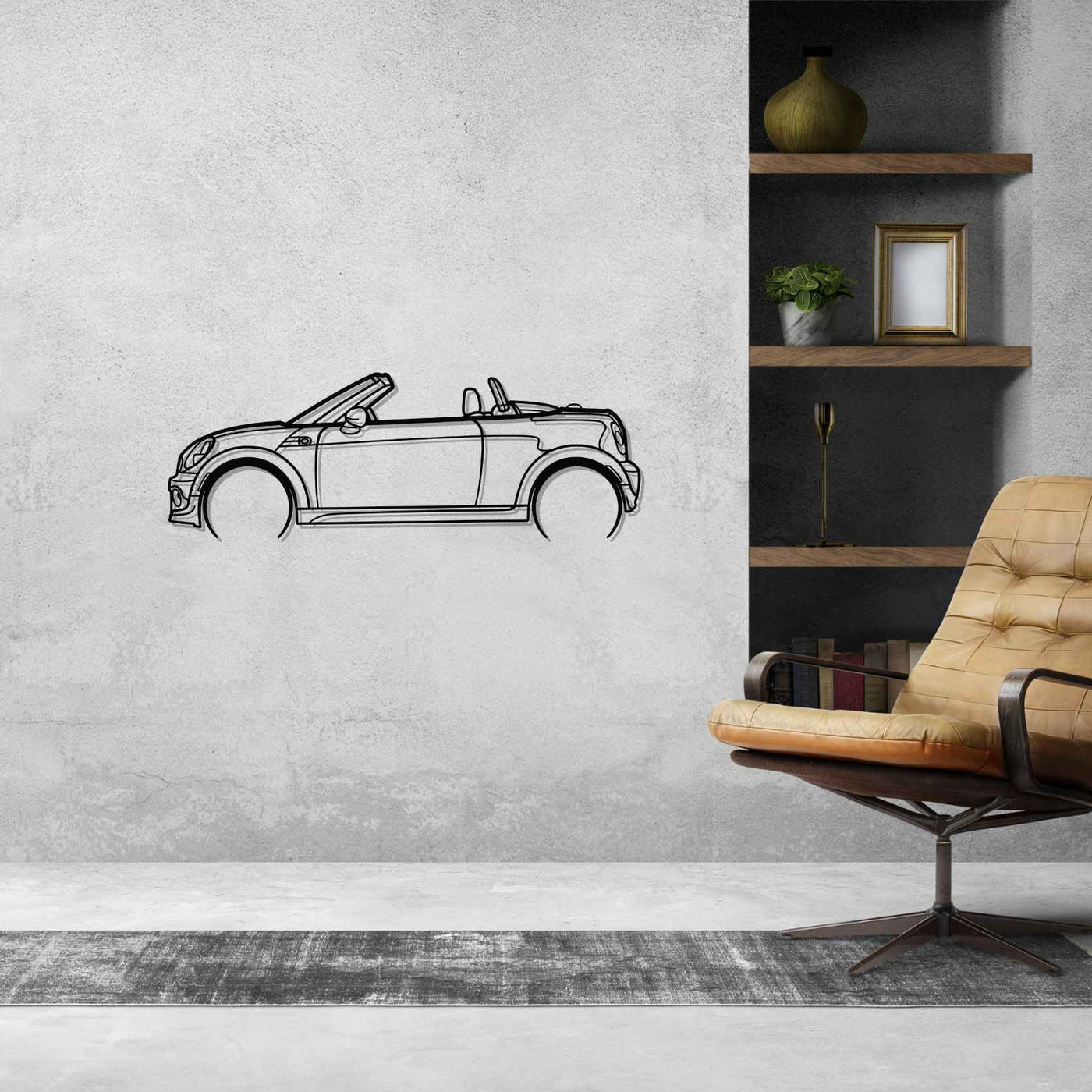 Mini Roadster 2012 Detailed Silhouette Metal Wall Art