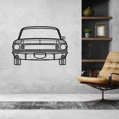 Mustang 1968 Front Silhouette Metal Wall Art