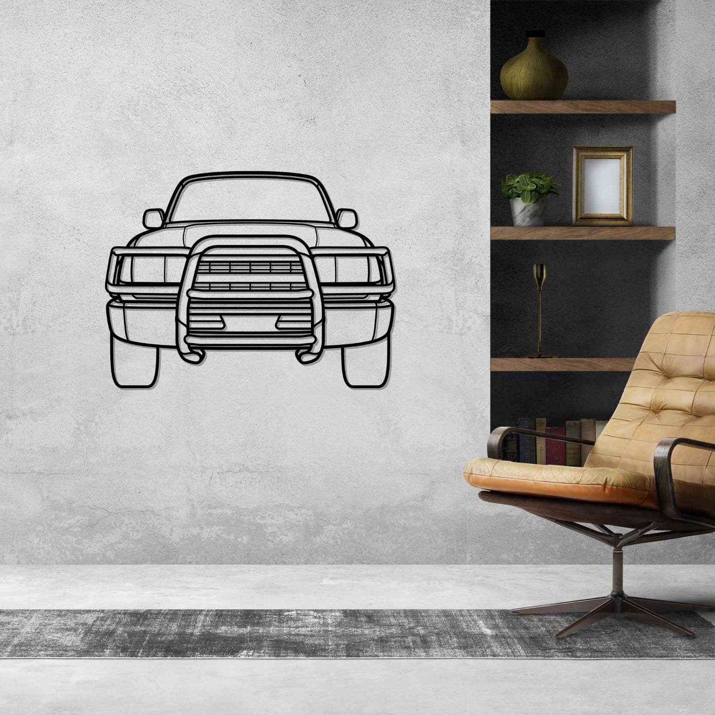 Landcruiser HDJ80 Front  Silhouette Metal Wall Art