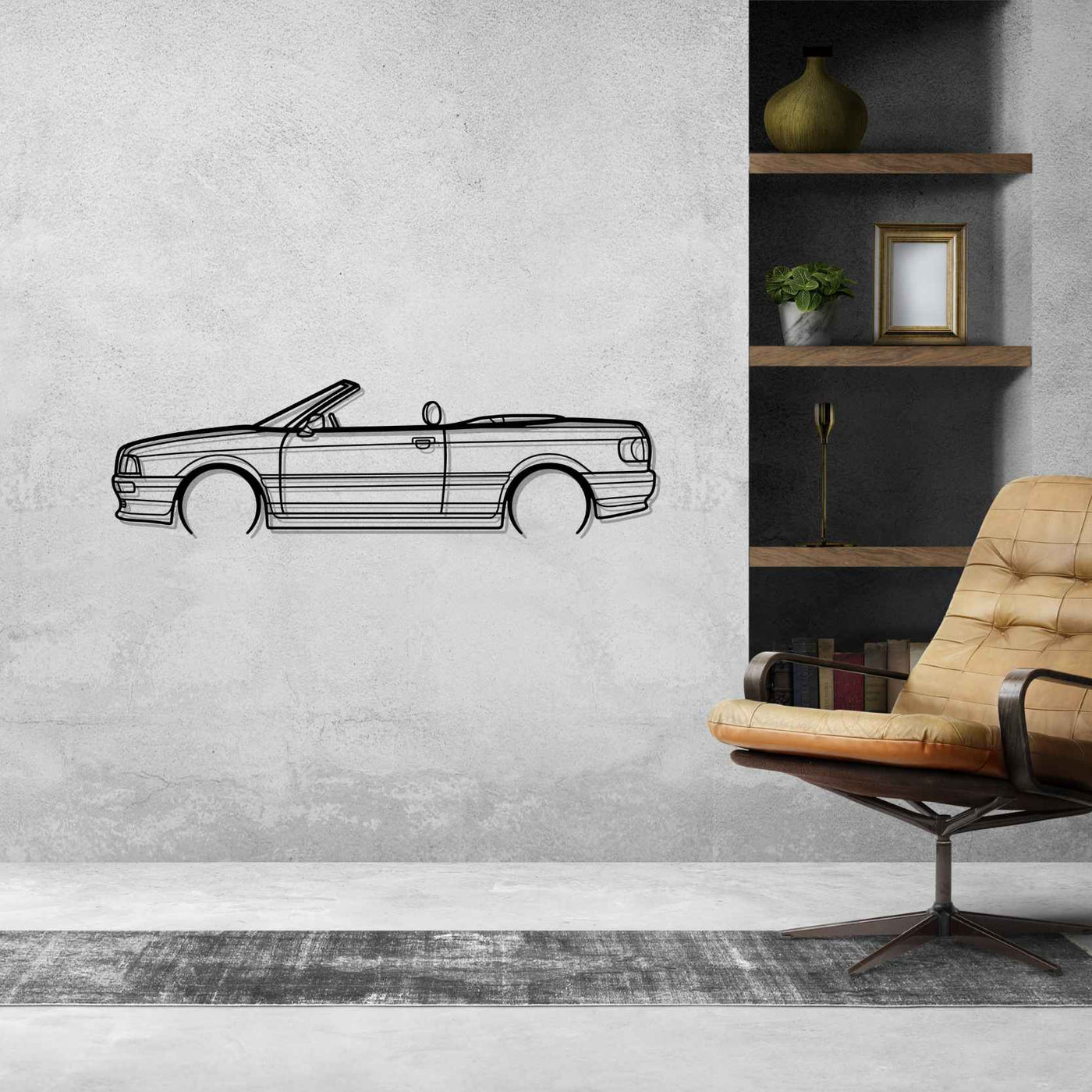 80 Convertible 1998 Detailed Silhouette Metal Wall Art