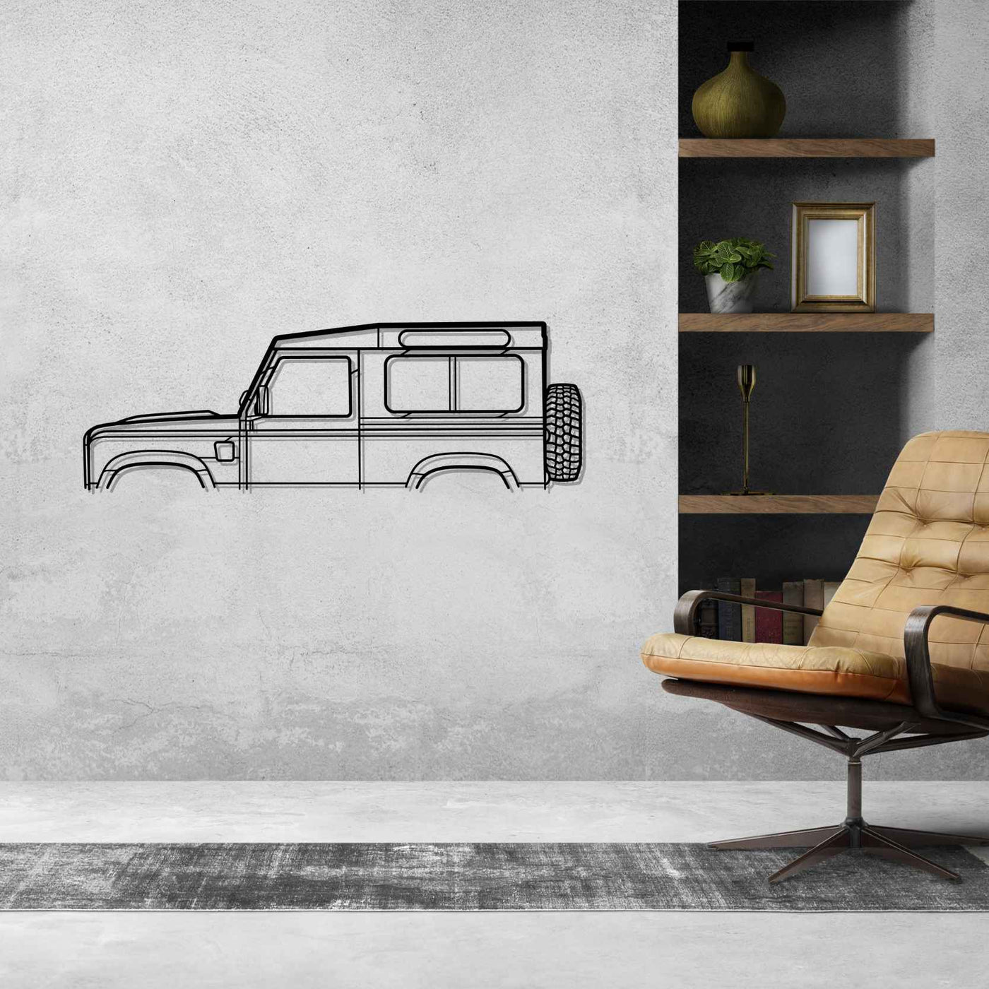 Defender 90 2010 Classic Silhouette Metal Wall Art