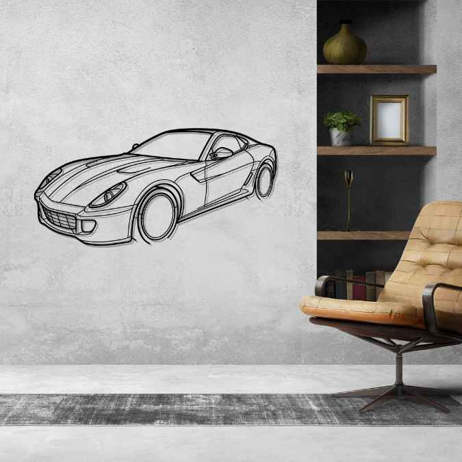 599 GTB Fiorano 2010 Angle Silhouette Metal Wall Art