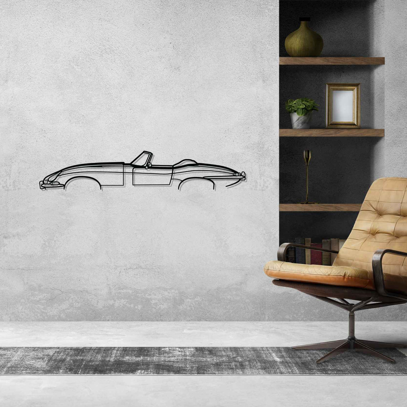 E-Type 1966 Classic Silhouette Metal Wall Art