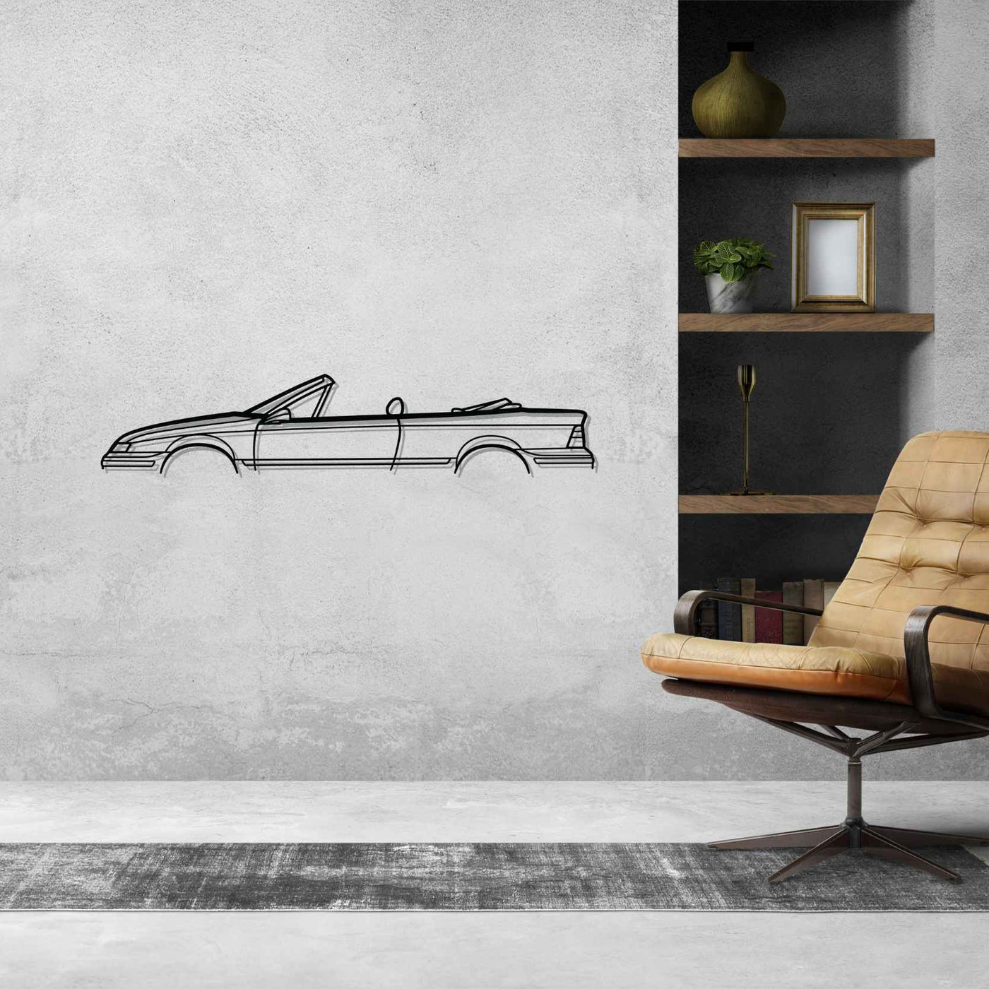 Calibra Cabrio 1992 Silhouette Metal Wall Art