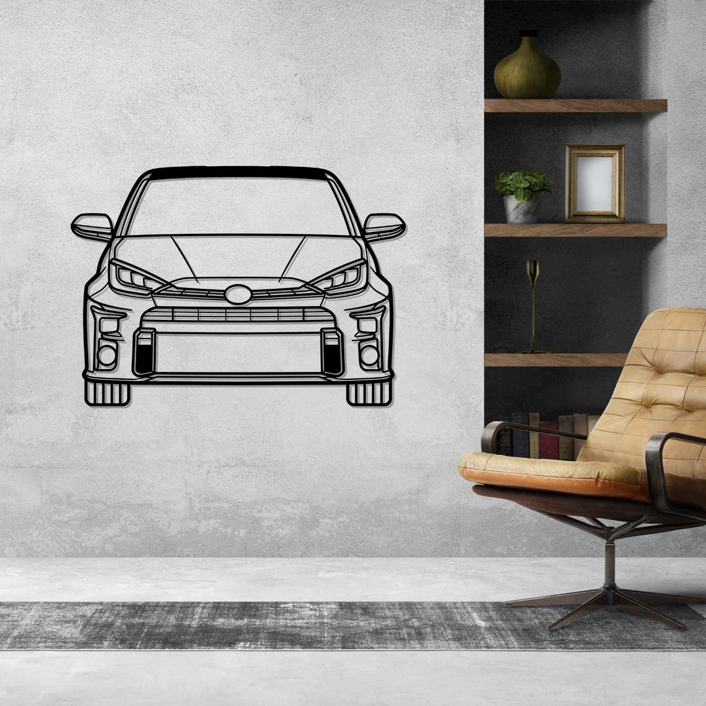 Yaris GR Front 2021  Silhouette Metal Wall Art