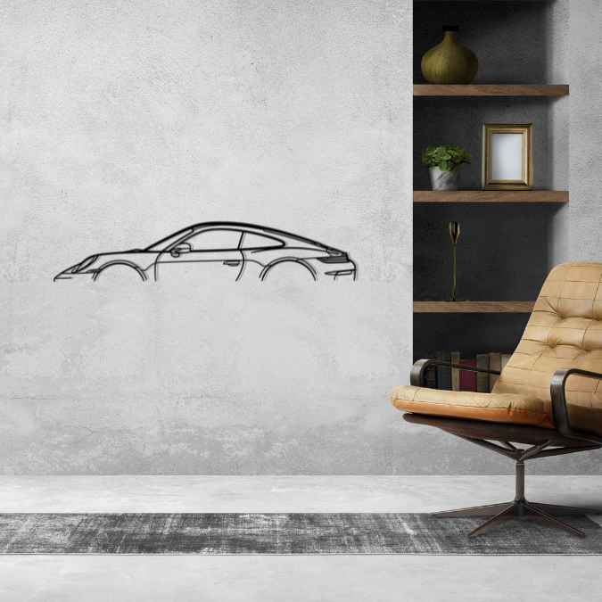 911 GT3 Model 992.2 Touring Classic Silhouette Metal Wall Art