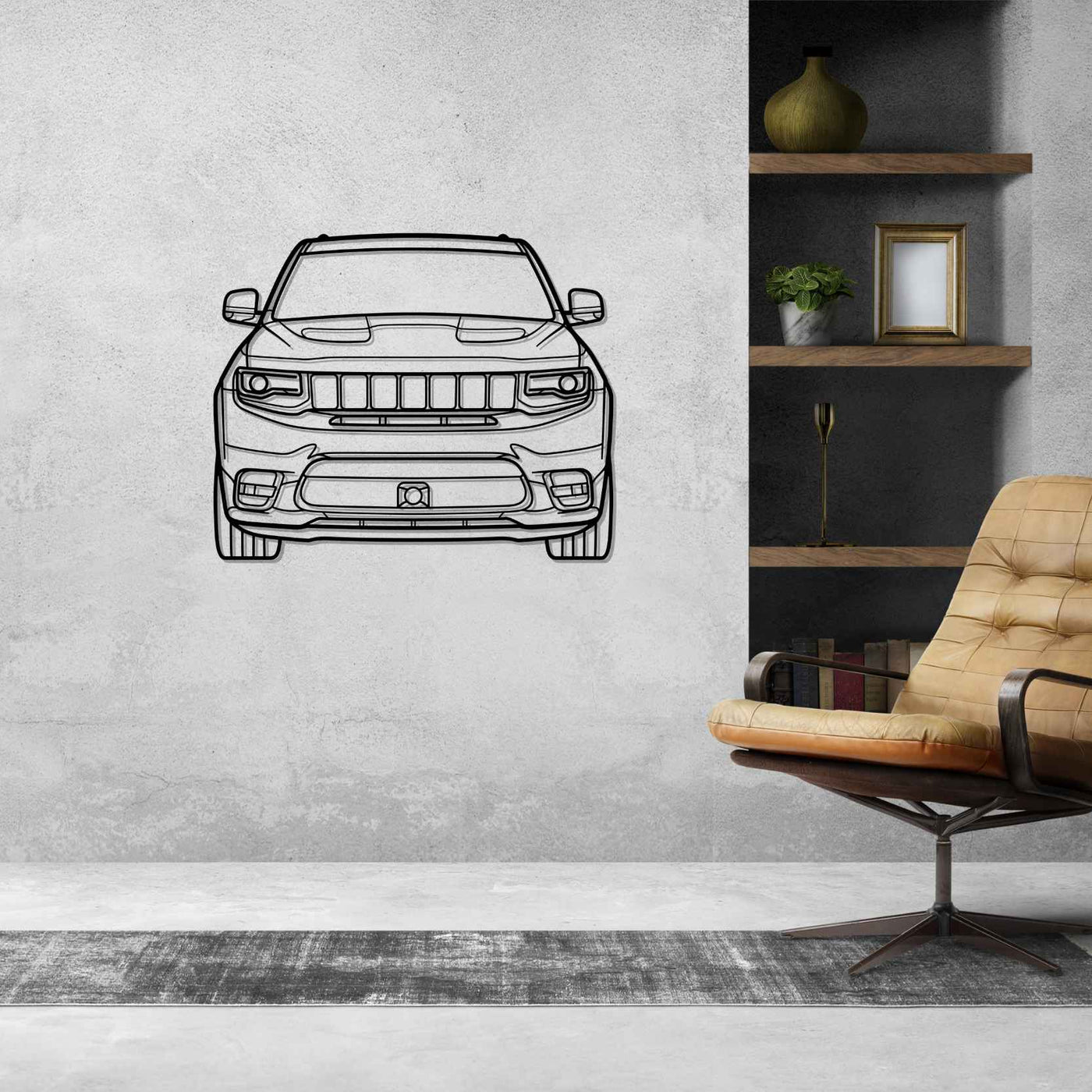 Grand Cherokee SRT 2020 Front Silhouette Metal Wall Art