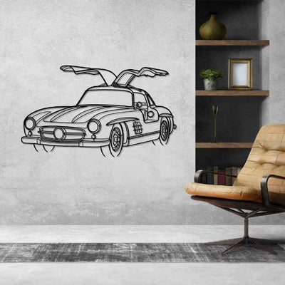 300SL Angle Silhouette Metal Wall Art