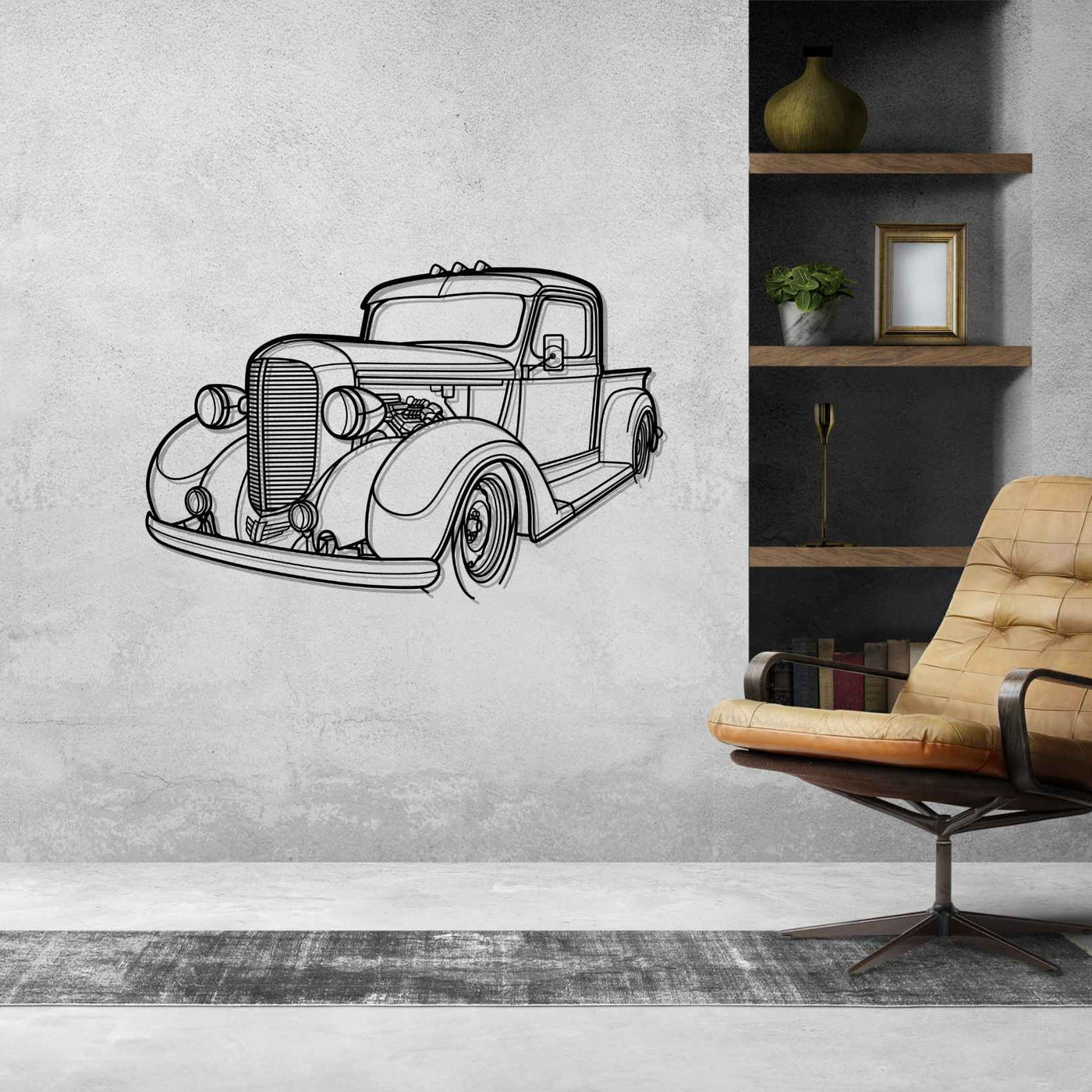 Pickup 1938 Angle Silhouette Metal Wall Art