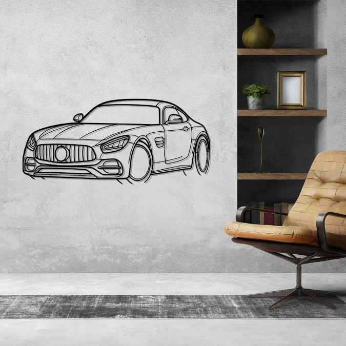 AMG GT C Angle Silhouette Metal Wall Art