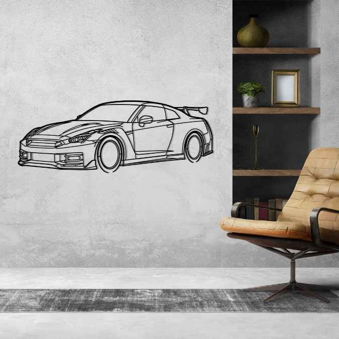 R35 GT-R Nismo 2024 Angle Silhouette Metal Wall Art