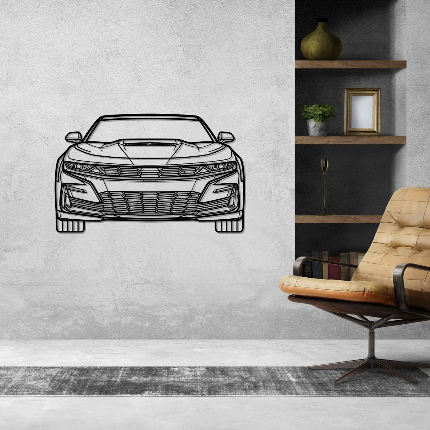 Camaro 2020 Front Silhouette Metal Wall Art