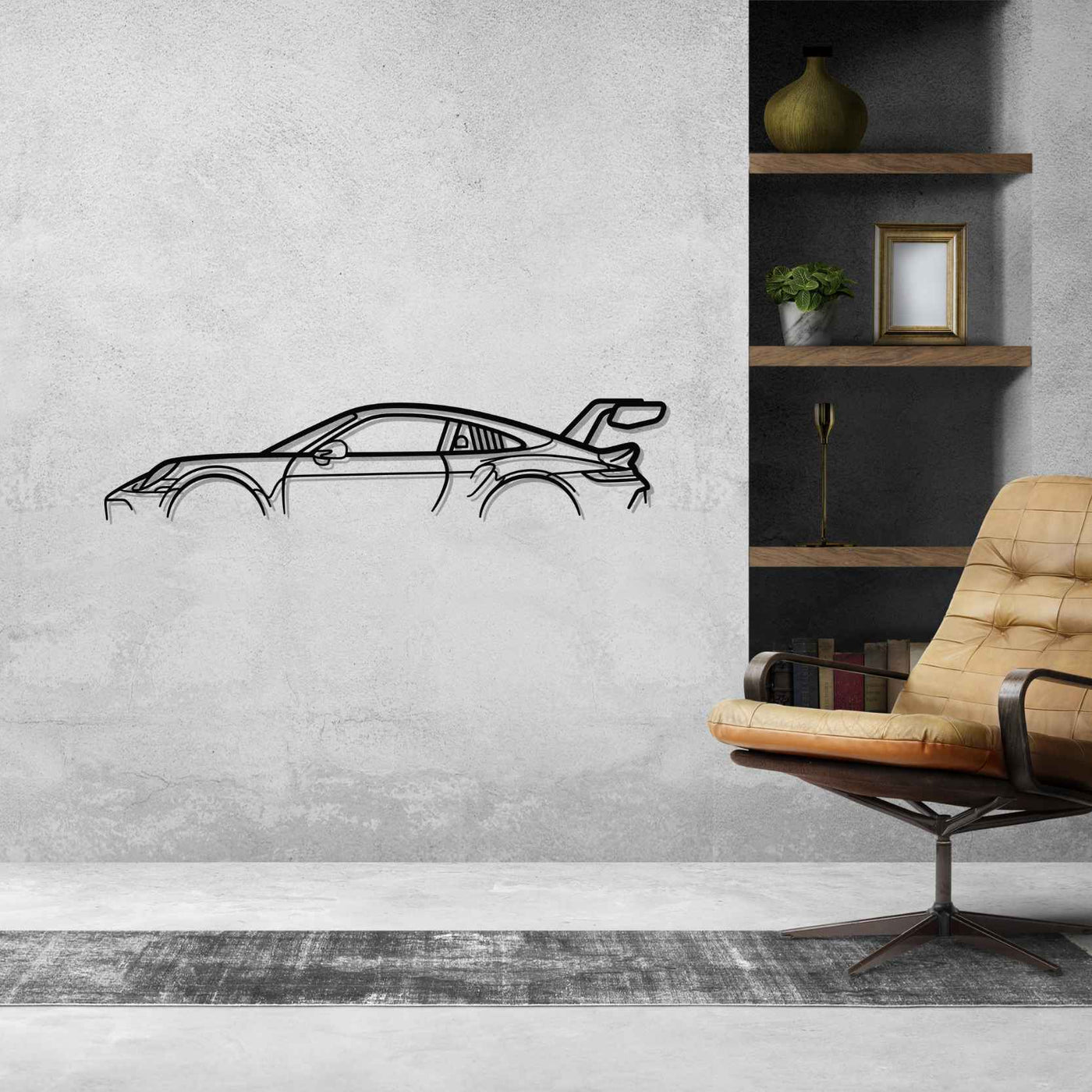 911 GT3 CUP Model 992 Classic Metal Silhouette Wall Art