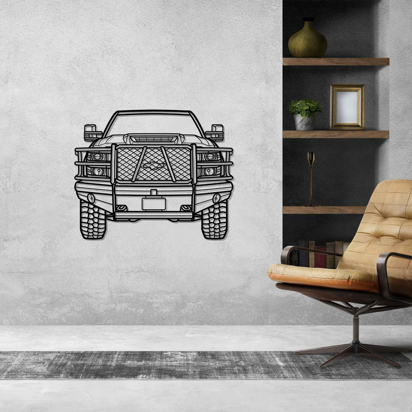 Silverado Front Silhouette Metal Wall Art